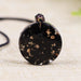 Natural Obsidian Orgonite Pendant Sri Yantra Necklace