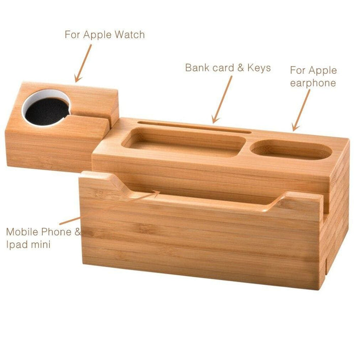 Natural Wood Charger Holder Stand For Iphone Xr Xs Dock