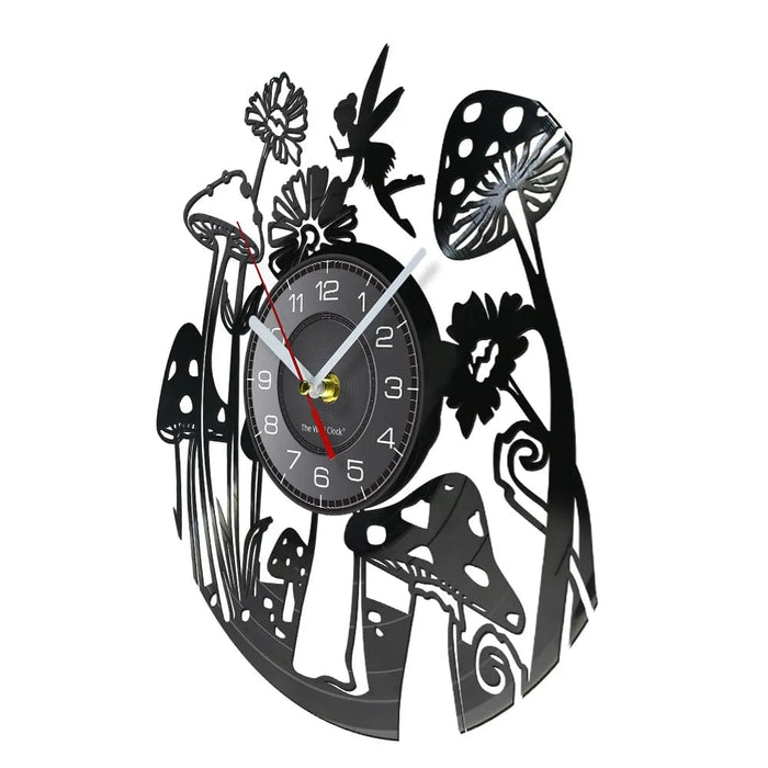 Nature Themed Vinyl Record Clock for Kids Room