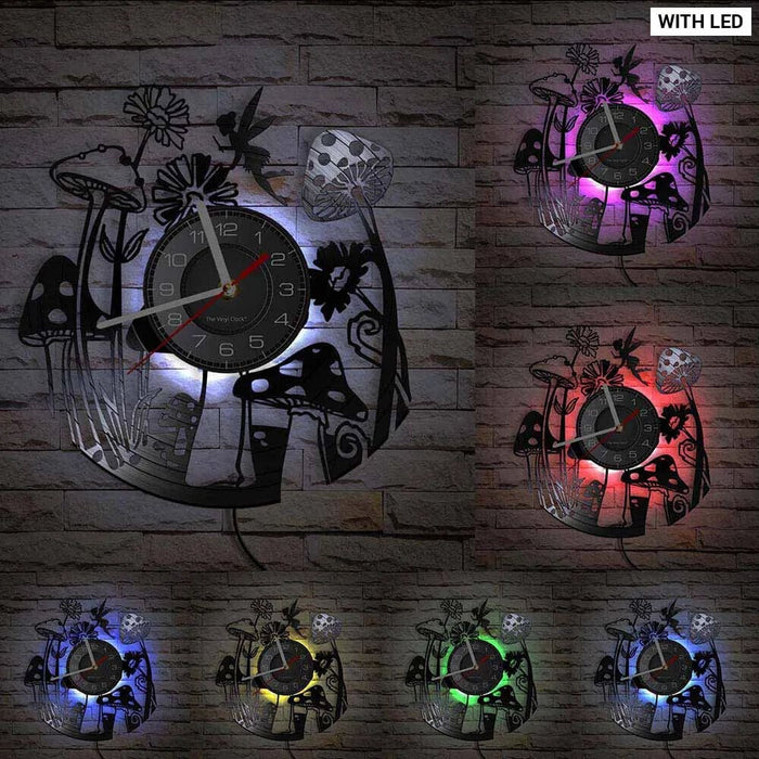 Nature Themed Vinyl Record Clock for Kids Room