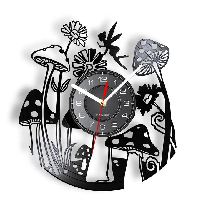 Nature Themed Vinyl Record Clock for Kids Room