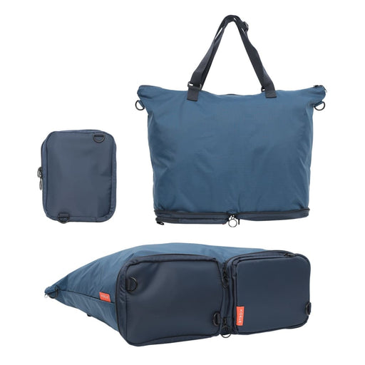 Navy Shopper Bag Tote Foldable Travel Laptop Grocery Ko