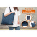 Navy Shopper Bag Tote Foldable Travel Laptop Grocery Ko-dual