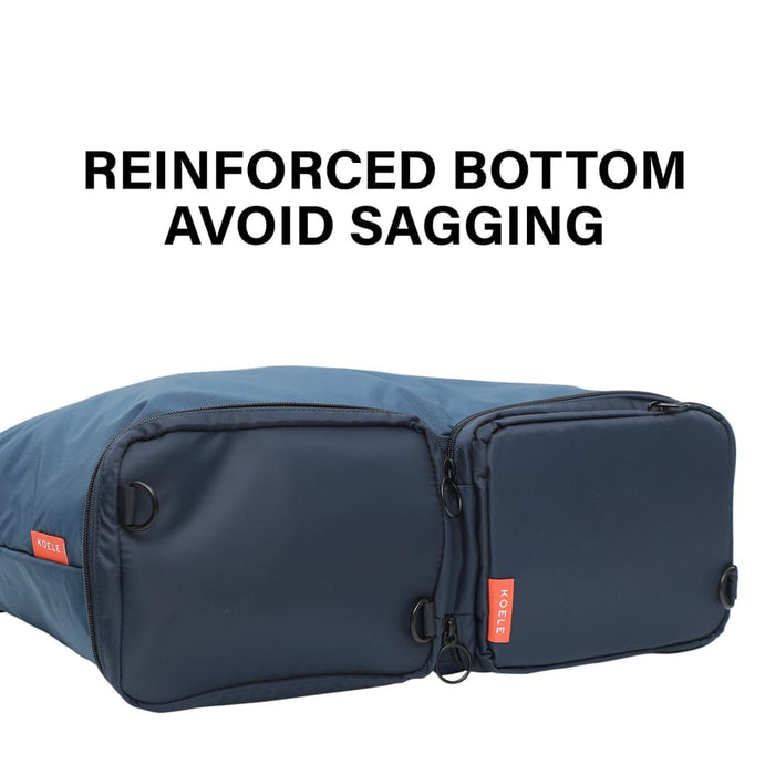 Navy Shopper Bag Tote Foldable Travel Laptop Grocery Ko-dual