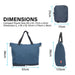 Navy Shopper Bag Tote Foldable Travel Laptop Grocery Ko-dual