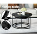 Nesting Coffee Tables Set of 2 Marble-effect Top 80/60cm