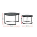 Nesting Coffee Tables Set of 2 Marble-effect Top 80/60cm