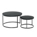 Nesting Coffee Tables Set of 2 Marble-effect Top 80/60cm