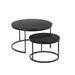 Nesting Coffee Tables Set of 2 Marble-effect Top 80/60cm