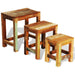 Nesting Table Set 3 Pieces Vintage Reclaimed Wood Xaobkt