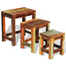Nesting Table Set 3 Pieces Vintage Reclaimed Wood Xaobkt