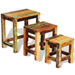 Nesting Table Set 3 Pieces Vintage Reclaimed Wood Xaobkt