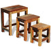 Nesting Table Set 3 Pieces Vintage Reclaimed Wood Xaobkt