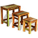 Nesting Table Set 3 Pieces Vintage Reclaimed Wood Xaobkt