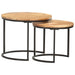 Nesting Tables 2 Pcs Solid Wood Acacia Xnlonl