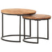 Nesting Tables 2 Pcs Solid Wood Acacia Xnlonl