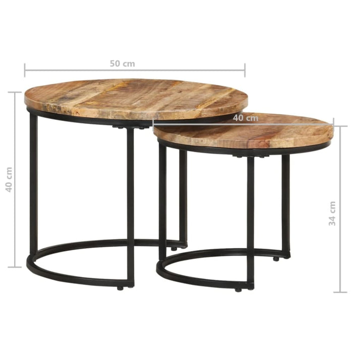 Nesting Tables 2 Pcs Solid Wood Mango Ttikkk