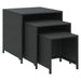 Nesting Tables 3 Pcs Black Poly Rattan Tokaox