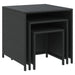 Nesting Tables 3 Pcs Black Poly Rattan Tokaox