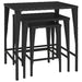 Nesting Tables 3 Pcs Black Poly Rattan Toktna
