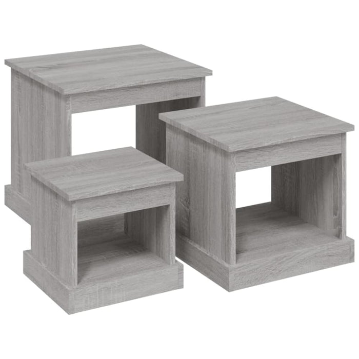 Nesting Tables 3 Pcs Grey Sonoma Engineered Wood Nolaka