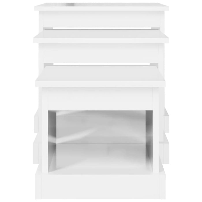 Nesting Tables 3 Pcs High Gloss White Engineered Wood Nolakb