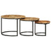 Nesting Tables 3 Pcs Solid Rough Wood Mango Tptkbo