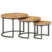 Nesting Tables 3 Pcs Solid Rough Wood Mango Tptkbo
