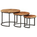 Nesting Tables 3 Pcs Solid Wood Acacia Tptkbb
