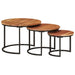 Nesting Tables 3 Pcs Solid Wood Acacia Tptkbb
