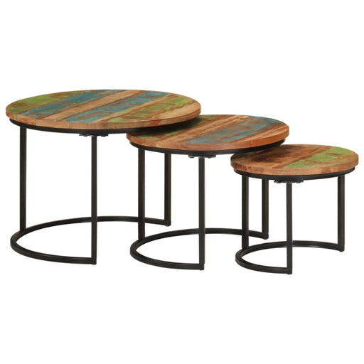 Nesting Tables 3 Pcs Solid Wood Reclaimed Tptkbx