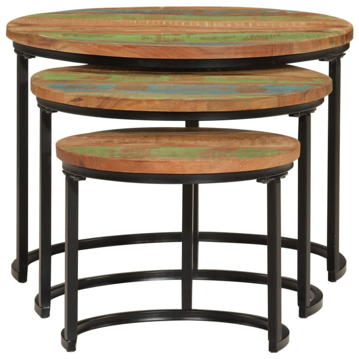 Nesting Tables 3 Pcs Solid Wood Reclaimed Tptkbx