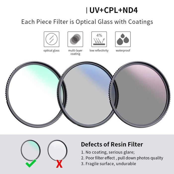 Netural Density Nd4 + mcuv + cpl Filter Kit Camera Lens