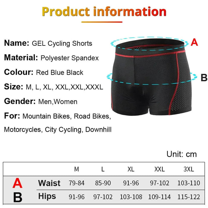 Newboler Cycling Shorts Breathable Mesh Underwear with 5d