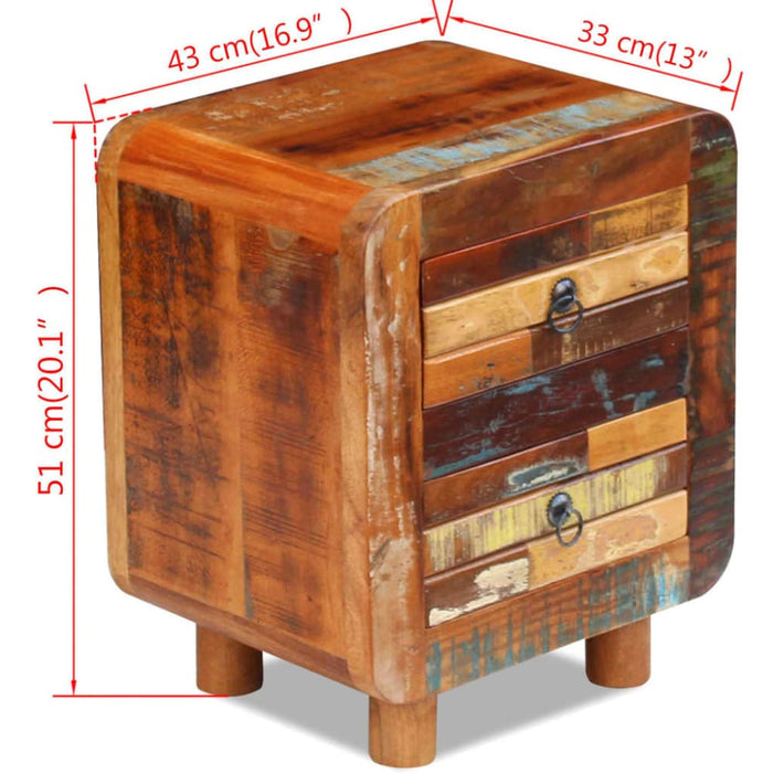 Night Cabinet Solid Reclaimed Wood 43x33x51 Cm Xattxt