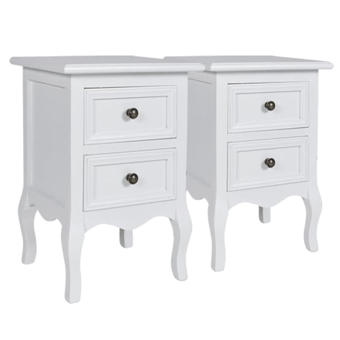 Nightstands 4 Pcs with 2 Drawers Mdf White Xilbtk