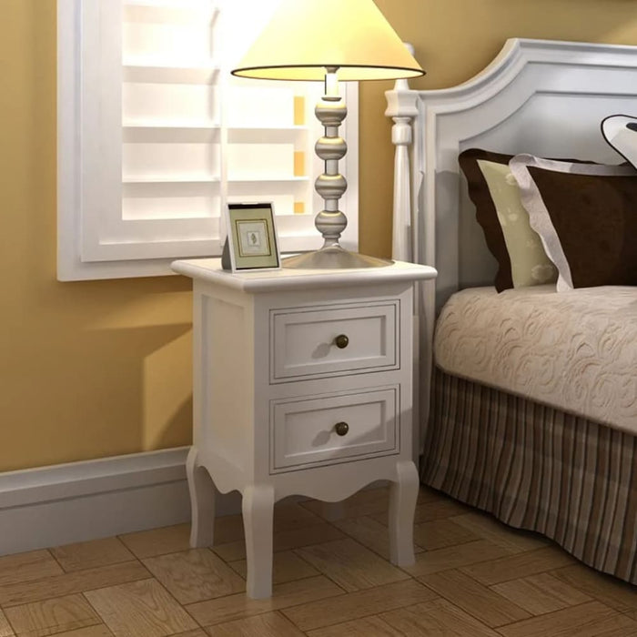 Nightstands 4 Pcs with 2 Drawers Mdf White Xilbtk