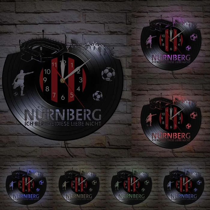 Nurnberg Football Stadium Vinyl Record Wall Clock