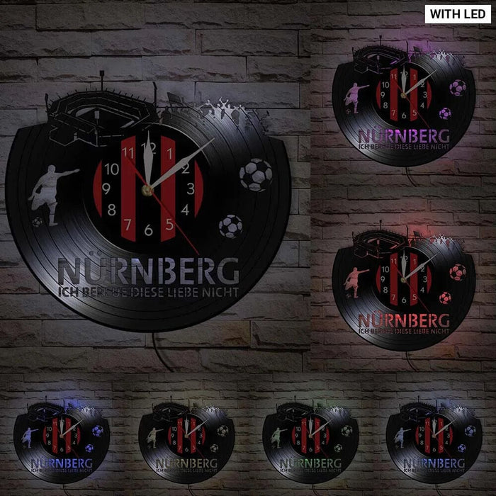 Nurnberg Football Stadium Vinyl Record Wall Clock