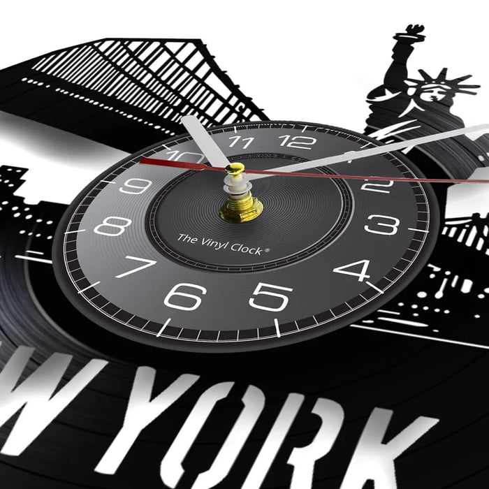 Nyc Skyline Vinyl Record Wall Clock
