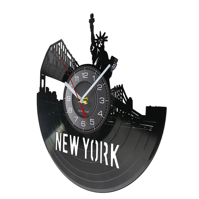 Nyc Skyline Vinyl Record Wall Clock