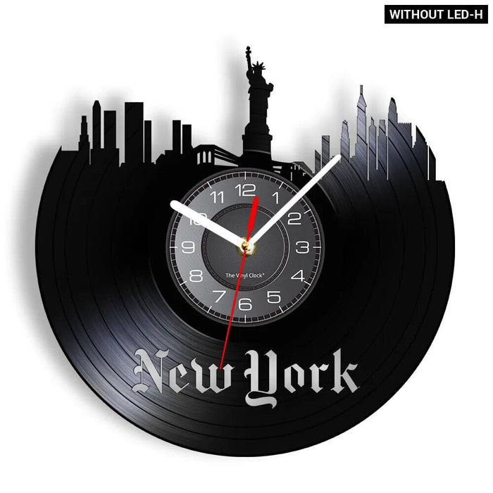 Nyc Skyline Vinyl Record Wall Clock