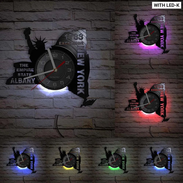 Nyc Skyline Vinyl Record Wall Clock