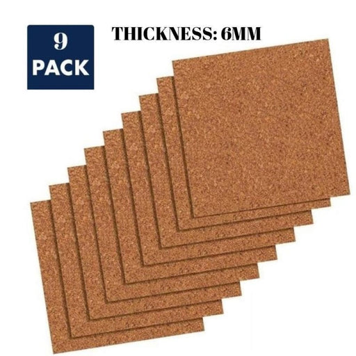 Nz Local Stock- 9 Pack of Cork Tiles | Thickness: 6mm