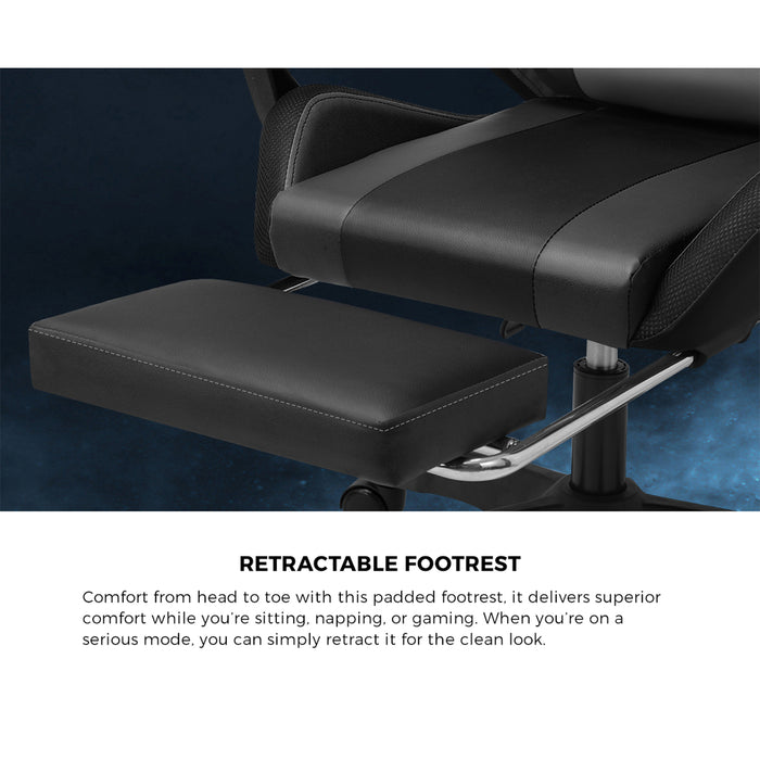 Gaming Chair 7 Rgb Led 8 Points Massage Racing Recliner Office Computer