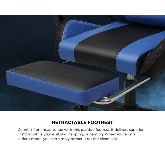 Gaming Chair 7 Rgb Led 8 Points Massage Racing Recliner Office Computer