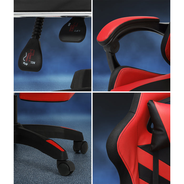 Gaming Chair 7 Rgb Led 8 Points Massage Racing Recliner Office Computer
