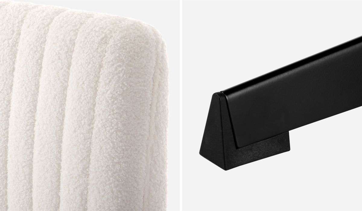 Mid Back Armless Office Desk Chair Wide Seat Sherpa White