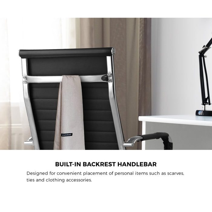 Office Chair Executive Swivel Desk Chair High Back Leather Black