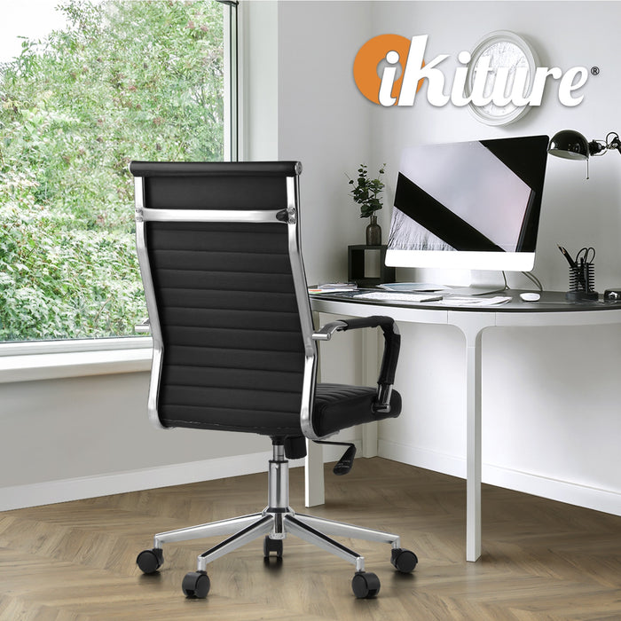 Office Chair Executive Swivel Desk Chair High Back Leather Black